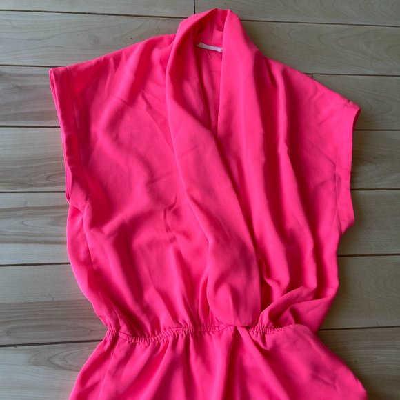 Sis Sis women's Barbie style hot pink shorts romper with pockets size S - Picture 3 of 7